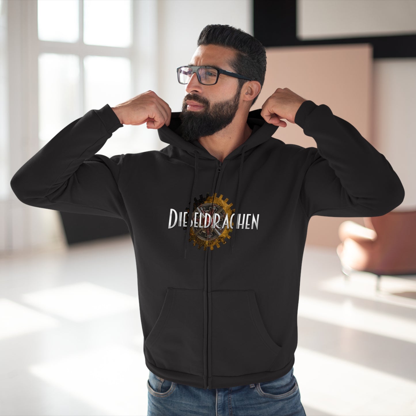 Hoodie mit Reißverschluss "Dieseldrachen"