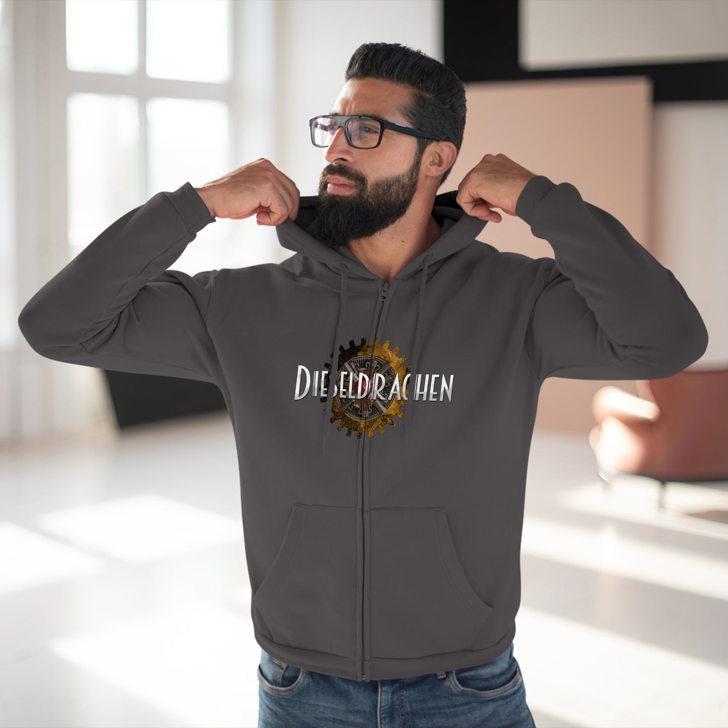 Hoodie mit Reißverschluss "Dieseldrachen"