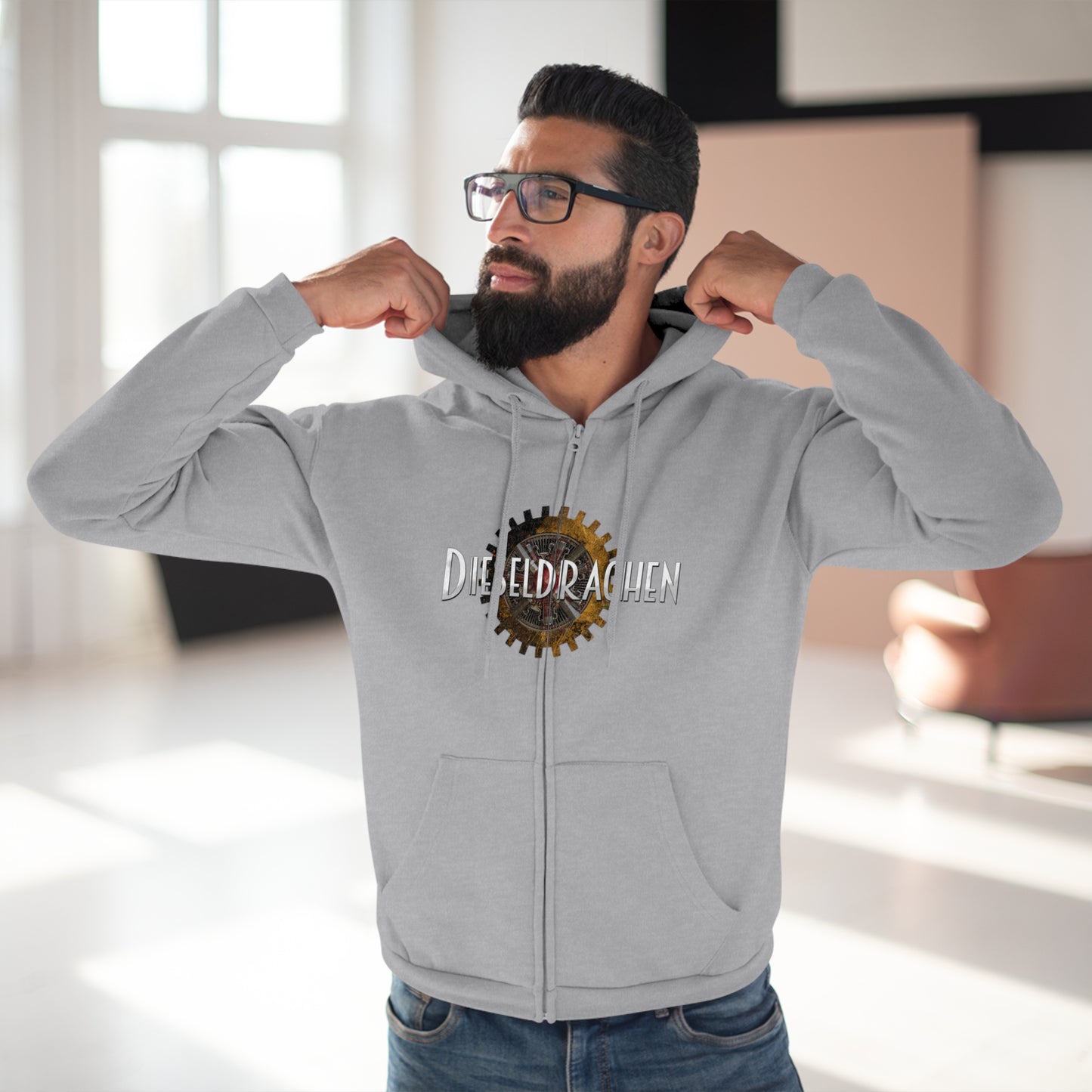 Hoodie mit Reißverschluss "Dieseldrachen"